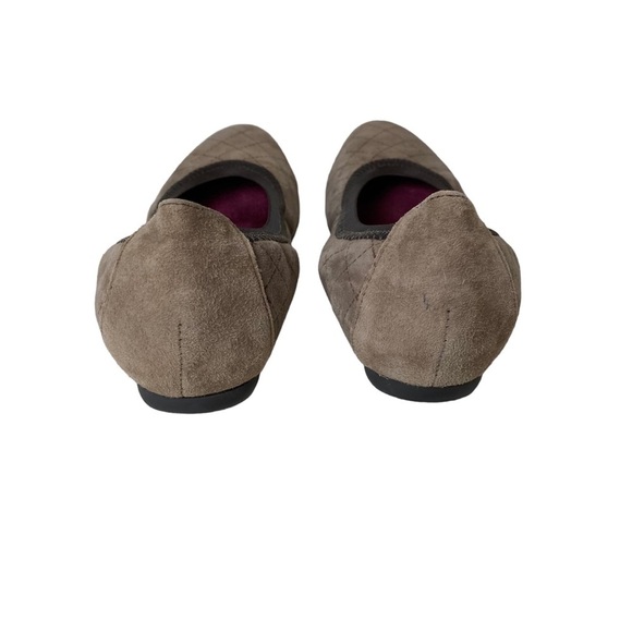 Munro Vicki Brown‎ Suede Ballet Flats 7.5 Quilted Pattern - Picture 8 of 13